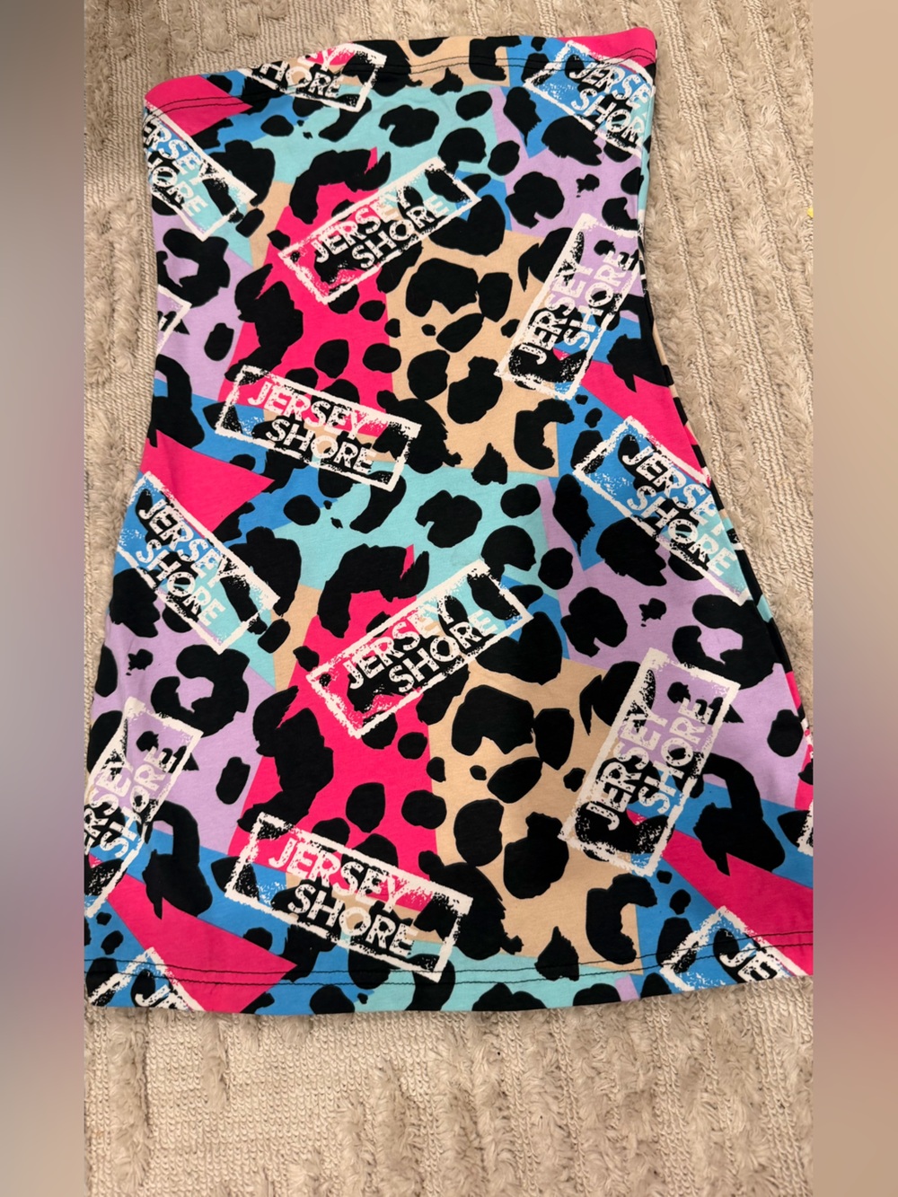 Jersey Shore Multicolor Animal Print tube dress